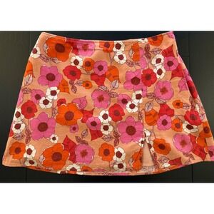 Urban Outfitters Linen Blend Skirt‎ Womens M Lined Floral Mini Sorority Rush